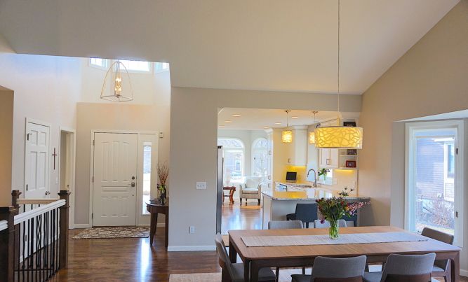 Transitional Entry - Dining - Kitchen - After